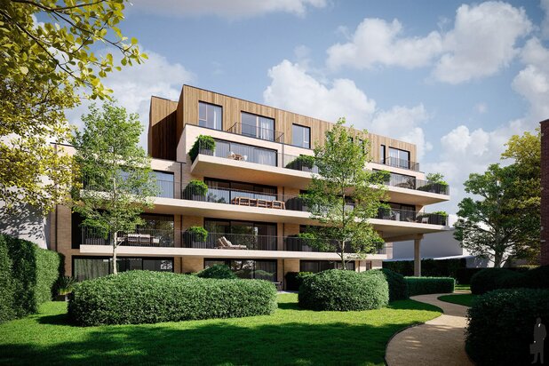 Een penthouse (4de verd.) van ca. 119,6 m²  met 2 terrassen (35,7m² en 2,3m²) in project 'Villa Tybaert'!